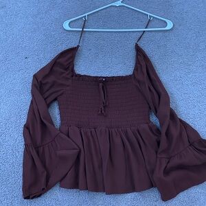 Elegant Brown Women's Top